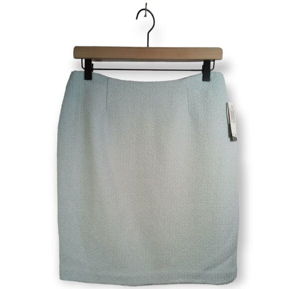 𝅺grace Elements NWT Blue Wool Pencil Skirt Size 8P - Picture 1 of 4